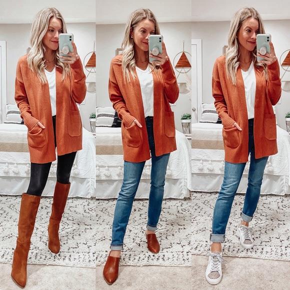 Cozy Rust-Color Cardigan - Picture 2 of 11